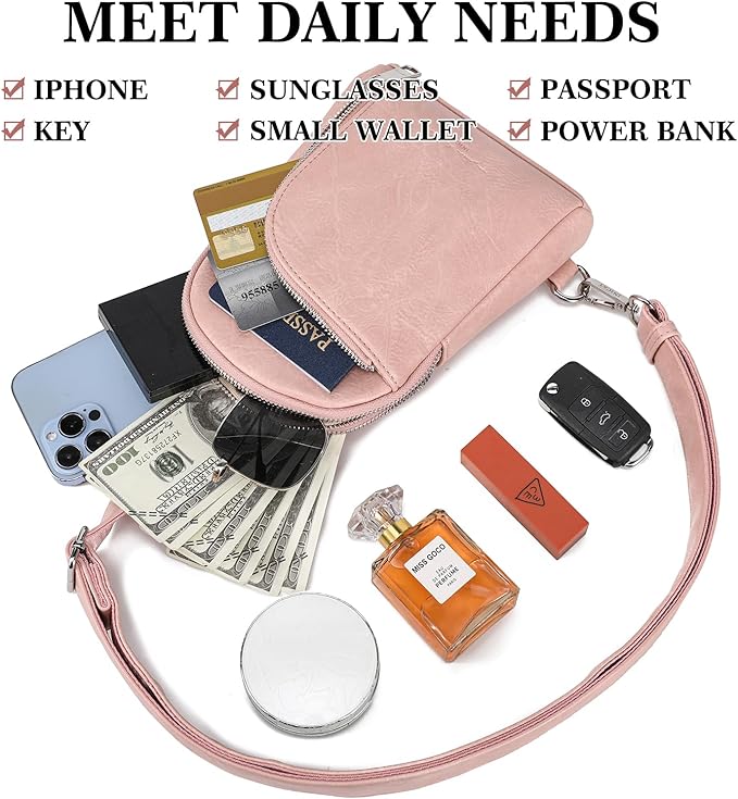 Haytijoe RFID Anti-Theft Sling Bag for Women, Small Crossbody Travel Purse with Locking Zippers, Lightweight Everyday Bag