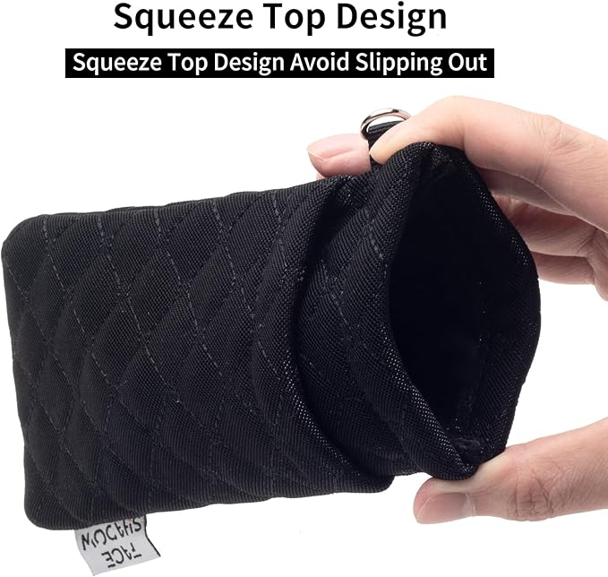 Face Shadow Double Glasses Case Soft Eyeglass Case For Women Men Squeeze Top Sunglasses Case With Cleaning Cloth