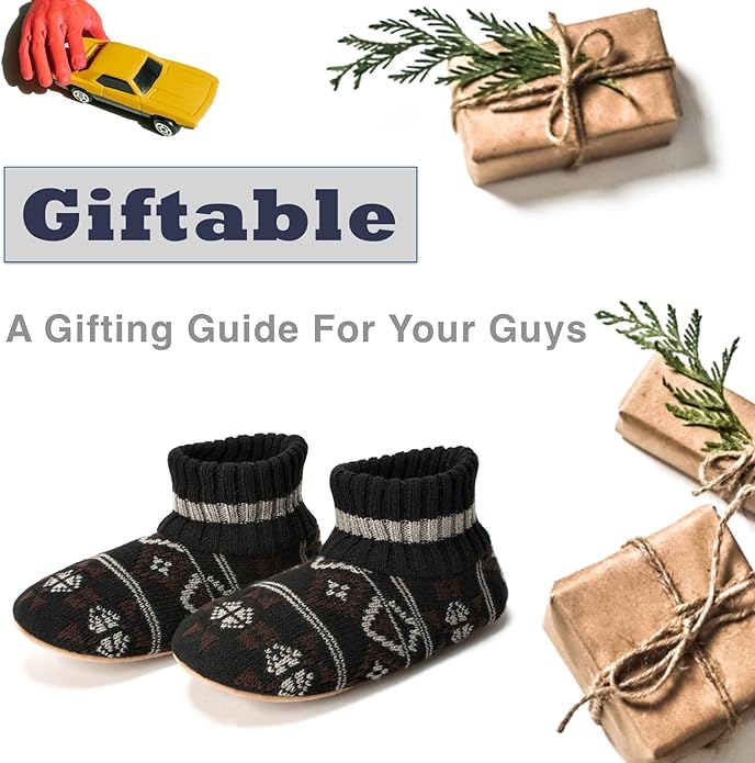 Cozylook Men's Slipper Socks with Grips, Fuzzy Indoor Slippers for Men, Soft Warm Winter Socks with Non-slip Soles