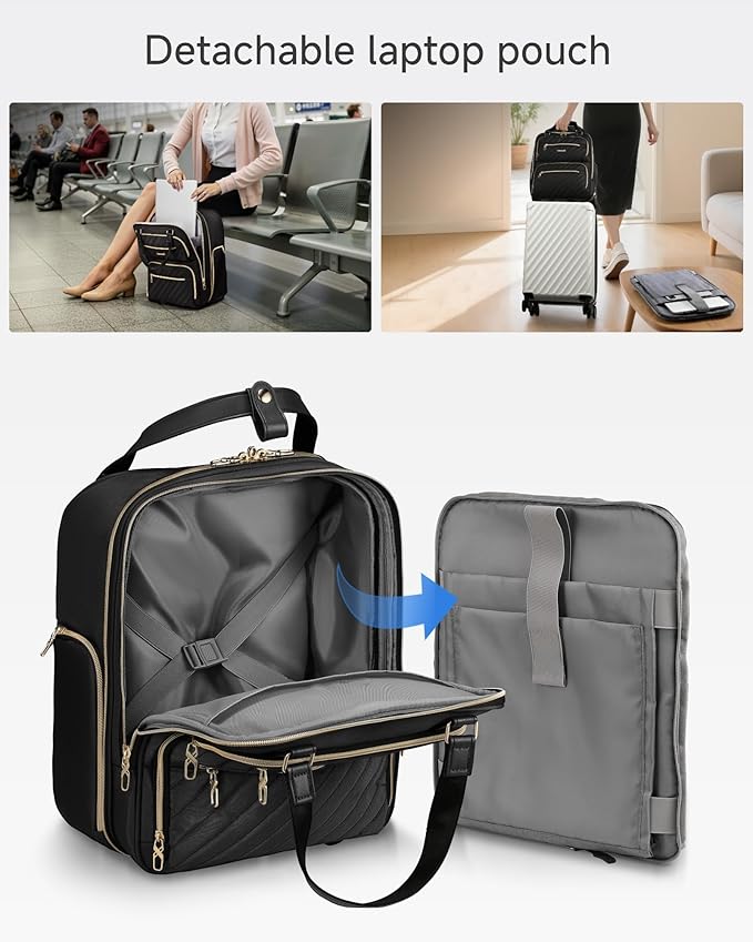 LUGGEX Underseat Carry On Luggage with Wheels, UDK Stylish Lightweight Under Seat Luggage, Soft Sided Personal Item Suitcase for Short Trip (UX-Core, Black, 16 Inch)