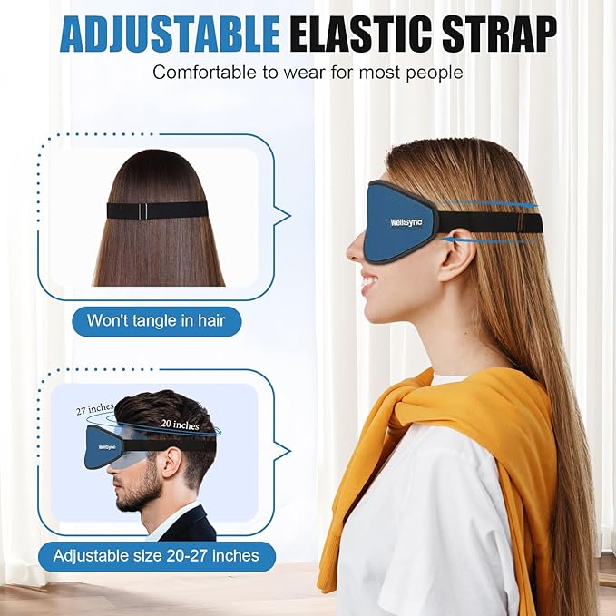 Sleep Eye Mask for Men Women,Zero Pressure 3D Blackout Eye Mask for Sleeping,Eye Covers with Adjustable Strap,Soft Breathable Travel Sleep Mask for Airplane,Includes Ear Plugs(Black)