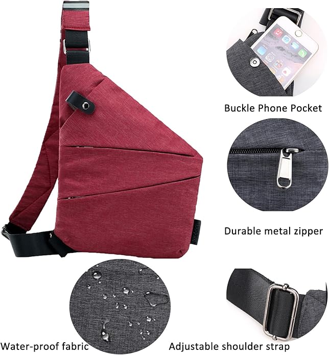 ZUEVI Anti Theft Travel Sling Bag for Women/Men - Fashion Crossbody Purse for Casual Traveling