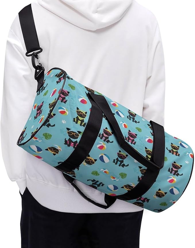 Overnight Weekender Travel Bag Black Dog Pinscher Pool Gym Sports Travel Workout Bag Basketball Football Weekender Bags