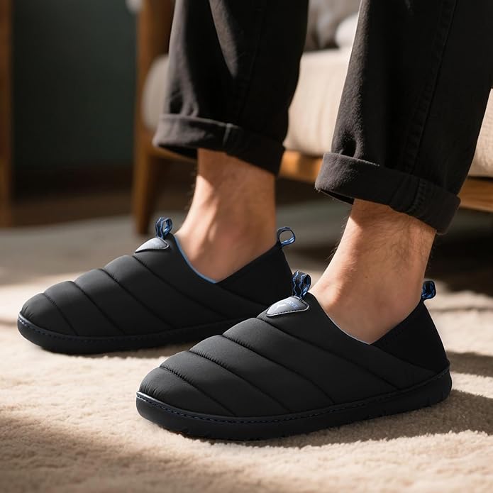 RockDove Men's Pufflite Two-Tone Quilted Loafer Slipper with Indoor/Outdoor Sole