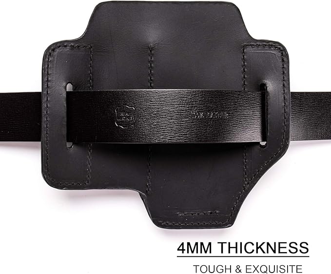 Gentlestache Leather Sheath for Leatherman Multitool - EDC Pocket Organizer with Key Holder and Flashlight Sheath - Black
