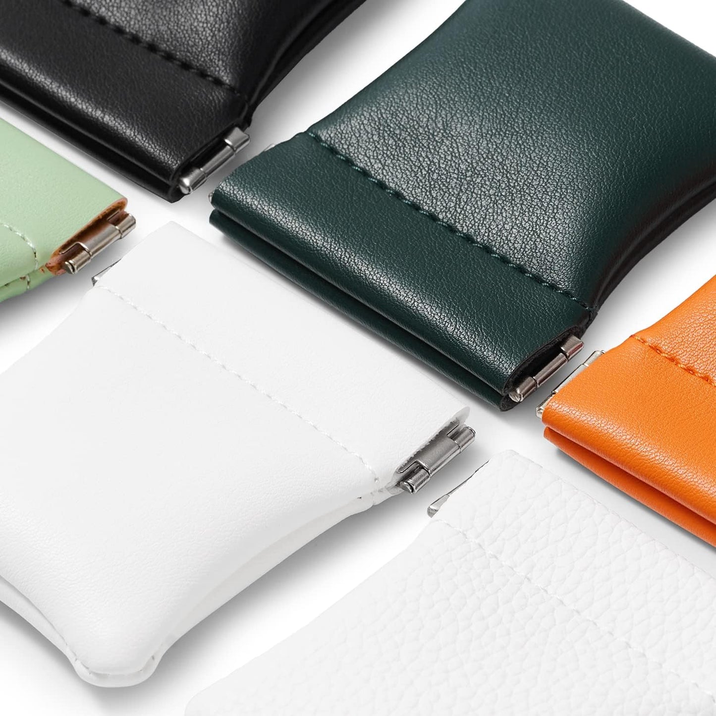 2 Pack PU Leather Slim Engagement Wedding Ring Pouch Leather Jewelry Pouch Christmas,Wedding Party Favor Gift Bag(Orange)