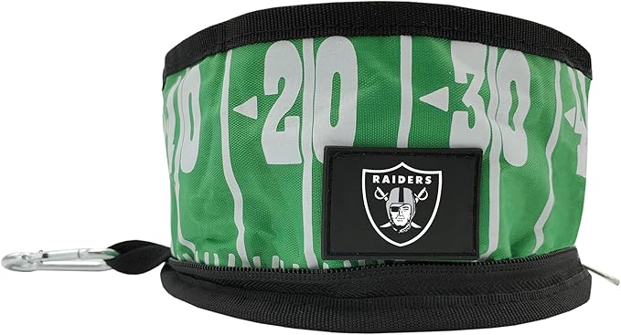 NFL Las Vegas Raiders Pets First Collapsible Dog Travel Bowl Set, 2 Pack Food and Water Bowls for Dogs, Best Portable & Lightweight Leak-Proof Dog Bowls for Travel