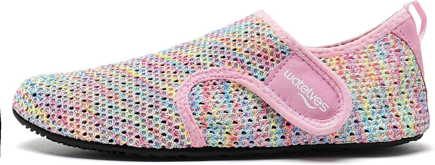 WateLves Water Shoes for Women Men Swim Beach Aqua Socks Quick Dry Barefoot House Slippers Travel Shoes with Adjustable Magic Tape for Pool Diving Boating Yoga Surf