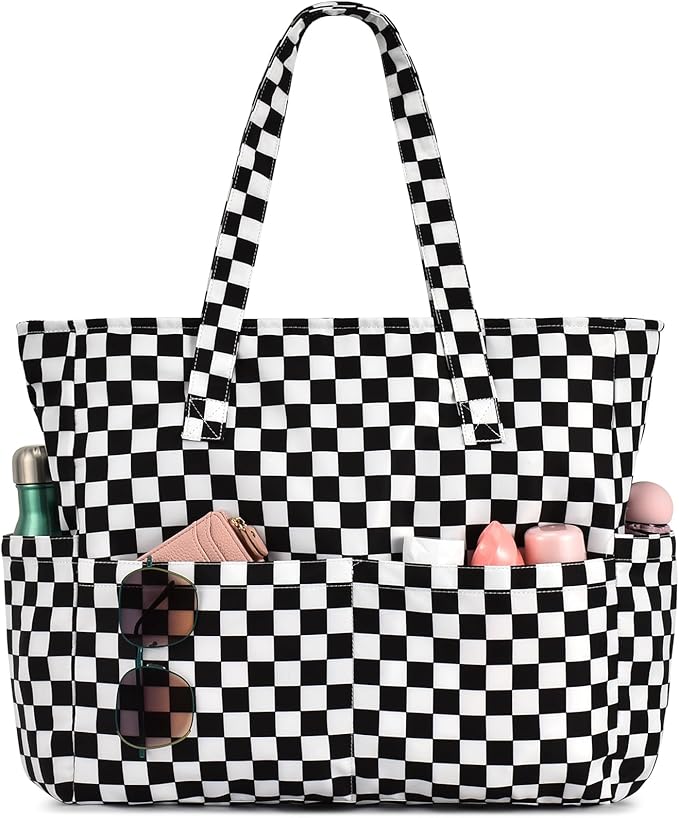oscaurt Beach Bags for Women Large Waterproof Sandproof Beach Tote Swim Pool Bag with Zipper for Travel Vacation Essentials