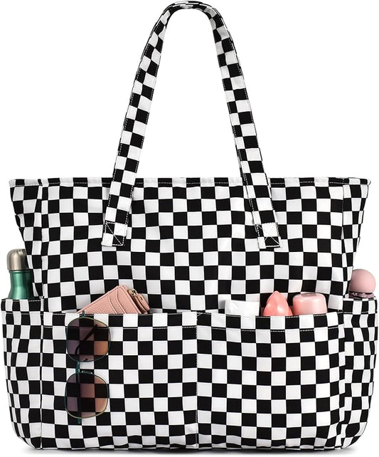 oscaurt Beach Bags for Women Large Waterproof Sandproof Beach Tote Swim Pool Bag with Zipper for Travel Vacation Essentials