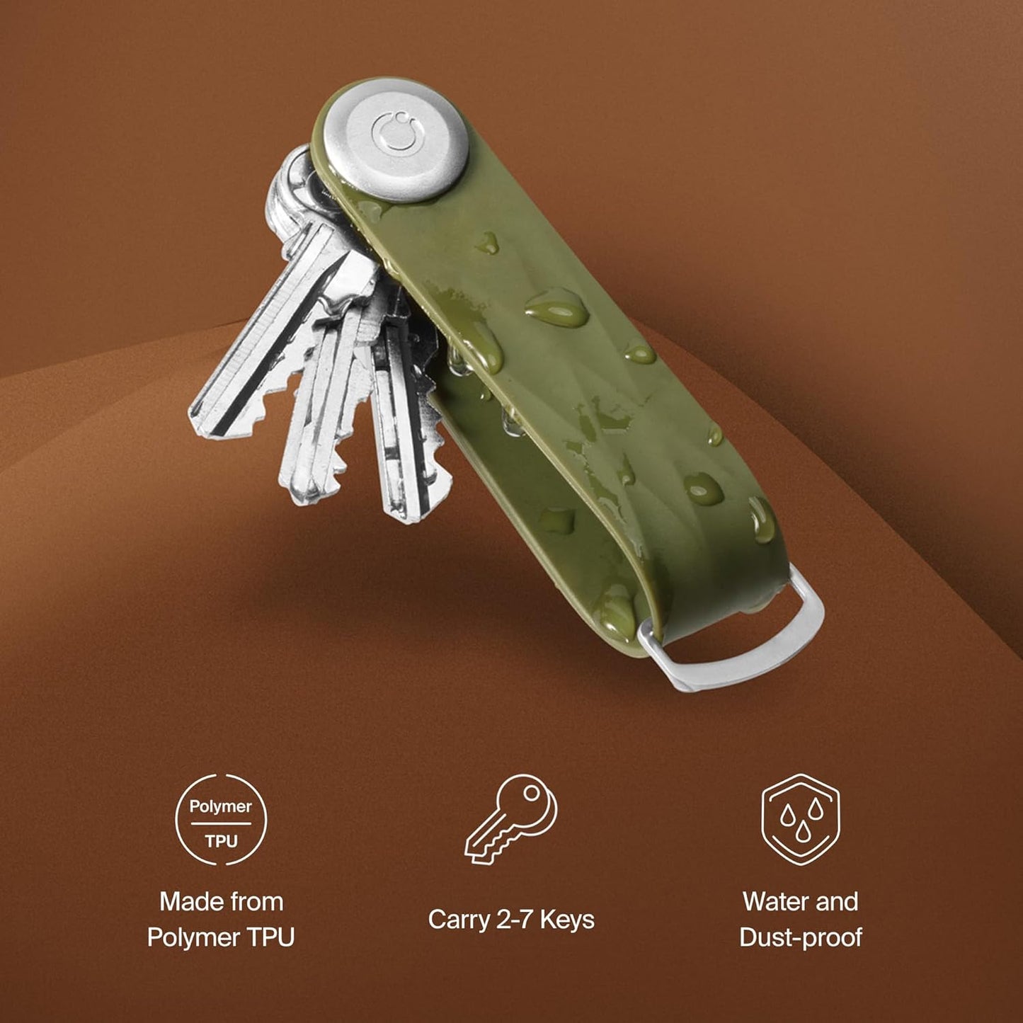 Orbitkey New Active Key Organizer Lite w/updated D-Ring | Weather Resistant, Stainless Steel Locking Mechanism