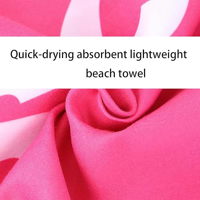Microfiber Beach Towel Quick Dry Travel Beach Towel 35 x 71 inch Thin Sand Free Beach Towel Oversized Personalized Beach Towels Extra Large Compact Sandproof Pink Striped Beach Towels Clearance