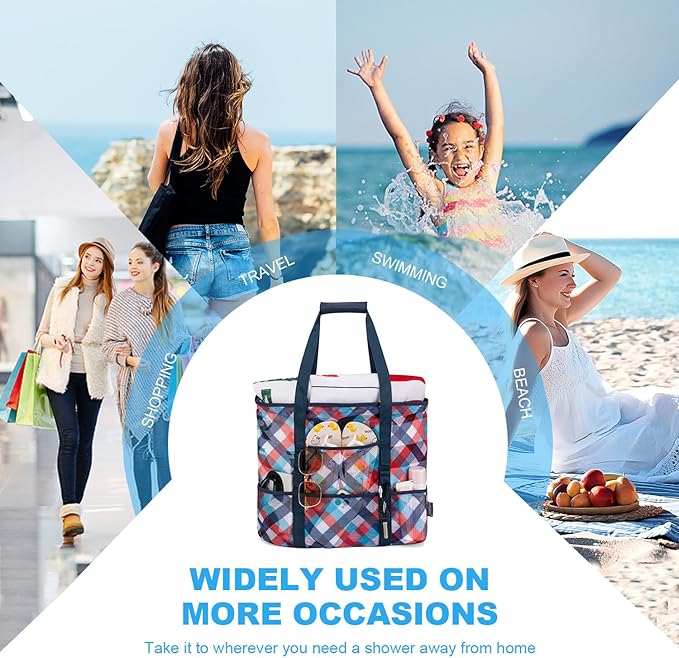 KABAQOO Mesh Beach Bag, Extra Large Beach Bags with 9 Pockets & Zipper Waterproof Lightweight Beach Tote for Beach/Pool Trip | Extra Large, 9 Pockets, Zipper, Waterproof, Lightweight, Beach/Pool Trip