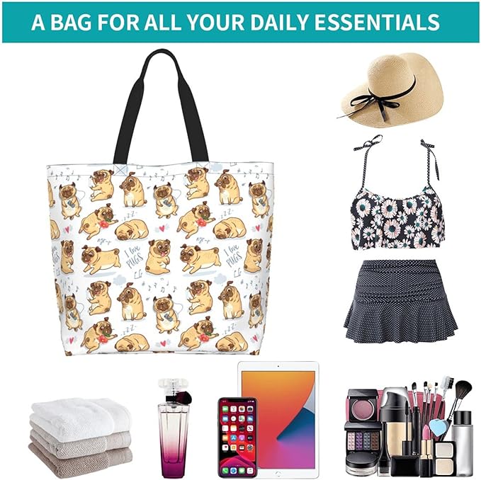 Tote Bag for Women Large Beach Bag Reusable Grocery Bags Handbag for Travel Shopping