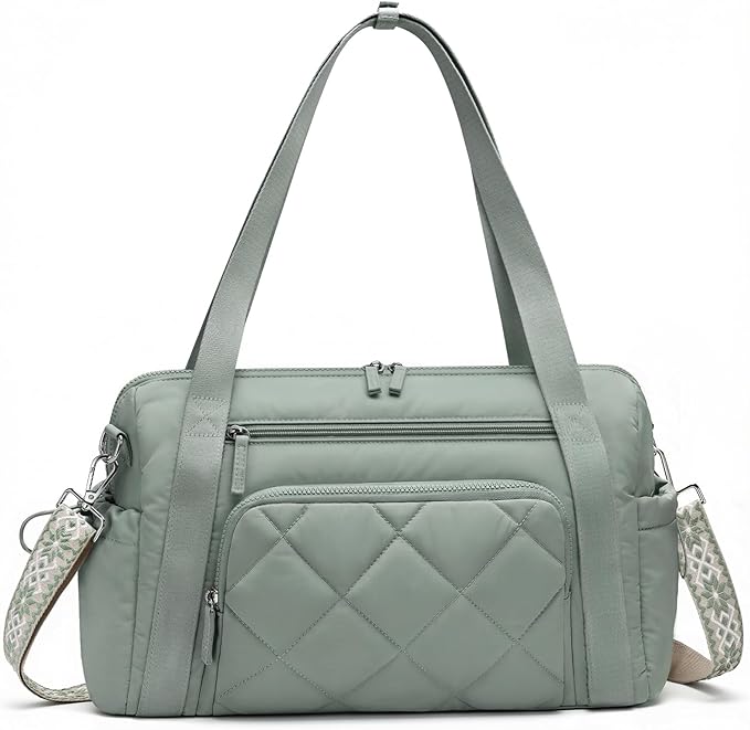 SYTRAH Gym Bag for Women, Duffle Weekender Bags for Travel, Lightweight Weekender Tote with Wet Pocket for Sports, Workout and Dance Green