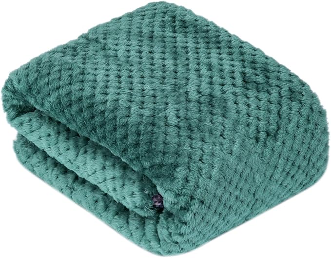 Fuzzy Sherpa Reversible Blanket for Baby, Soft Warm Cozy Coral Fleece Toddler, Infant or Newborn Reversible Blanket for Crib, Stroller, Travel, 40”×60”, Black Green