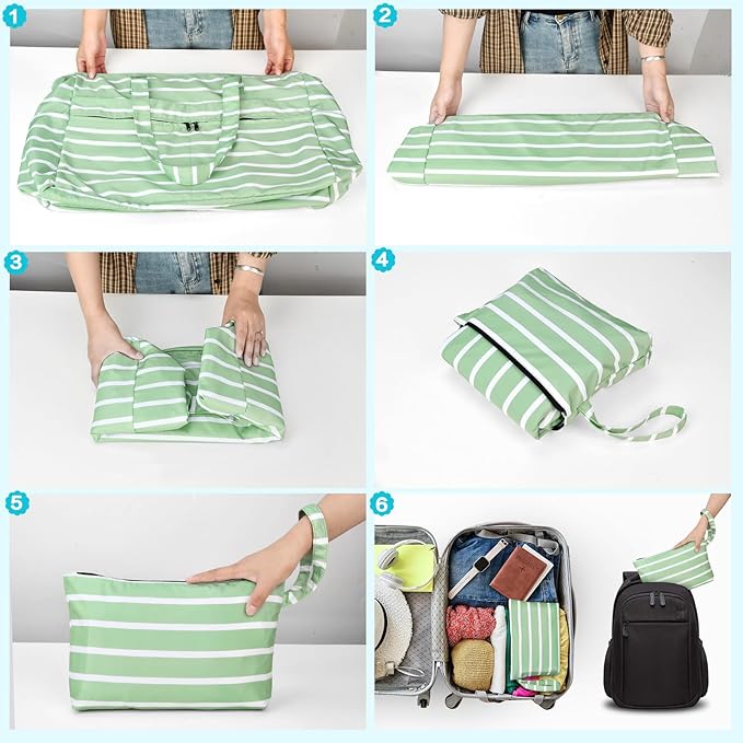 HUANLANG Extra Large Beach Bag Waterproof Beach Totes Bags for Women Men,Pool Bag with Zipper Wet Pocket