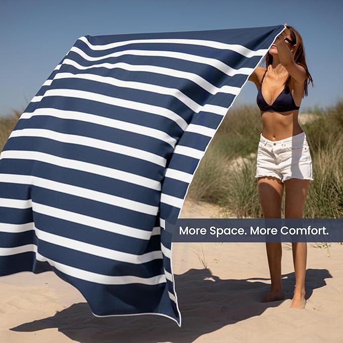 SummerSand Microfiber Beach Towel XXL Oversized (71 x 63 in) - Quick Dry, Sand Free - Compact and Lightweight for Travel - Recycled Materials - Extra Large Beach Blanket – Deep Blue