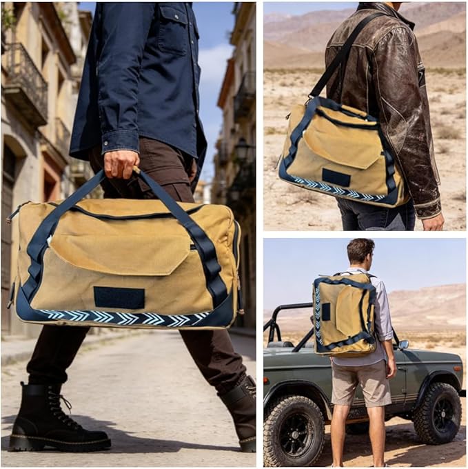Roaring Fire 3 in 1 Commuter Duffle Bag, 40L Large Capacity, Waterproof Weekender Travel Bag, Can be Worn As a Backpack, Crossbody Bag, or Handle Bag,Suitable for Men & Women Commuting, the Gym