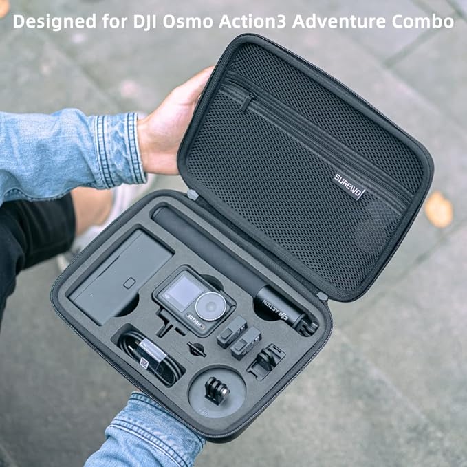 SUREWO Surface-Waterproof DJI Osmo Action 6 Carrying Case,Travel Portable Bag Compatible With DJI Osmo Action 6/5 Pro/4/3 Adventure Combo Accessories