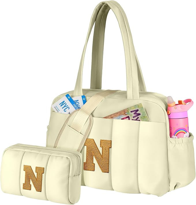 Gifts for Grandkids-Duffle Bag for Travel, Travel Bags，Teenage Girls Gift Ideas-Initial Overnight Bag with Wet Pocket，Weekender Bags Personalized Gym Tote with Makeup Pouch-Girls Gifts 10-12