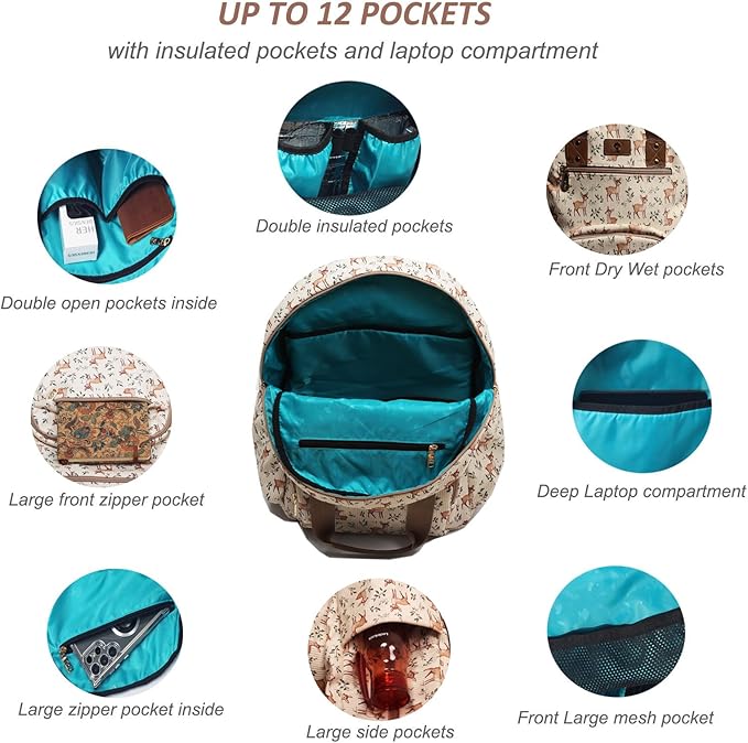 Diaper Bag Backpack, Large Capacity Multifunction Baby Essentials Fashion Travel Pack Linen Canvas office Laptop Bag (Corduroy Fawn)