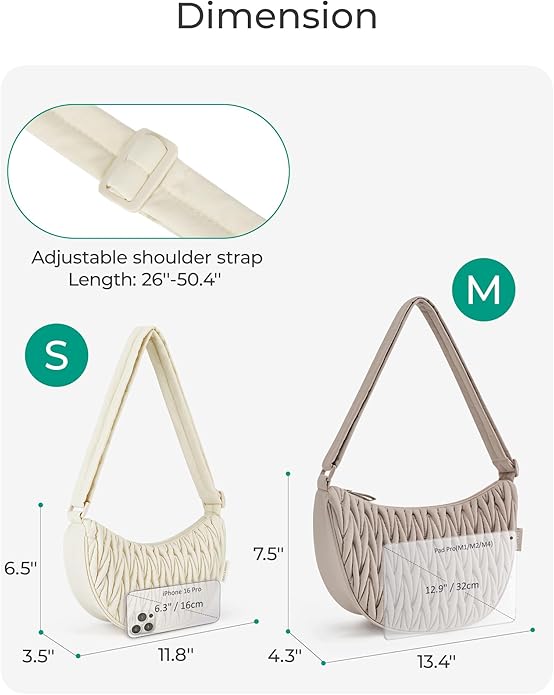 BAGSMART Small Crossbody Bag for Women Men Trendy，Quilted Crossbody Hobo Bag with Adjustable Strap and Inner Pockets