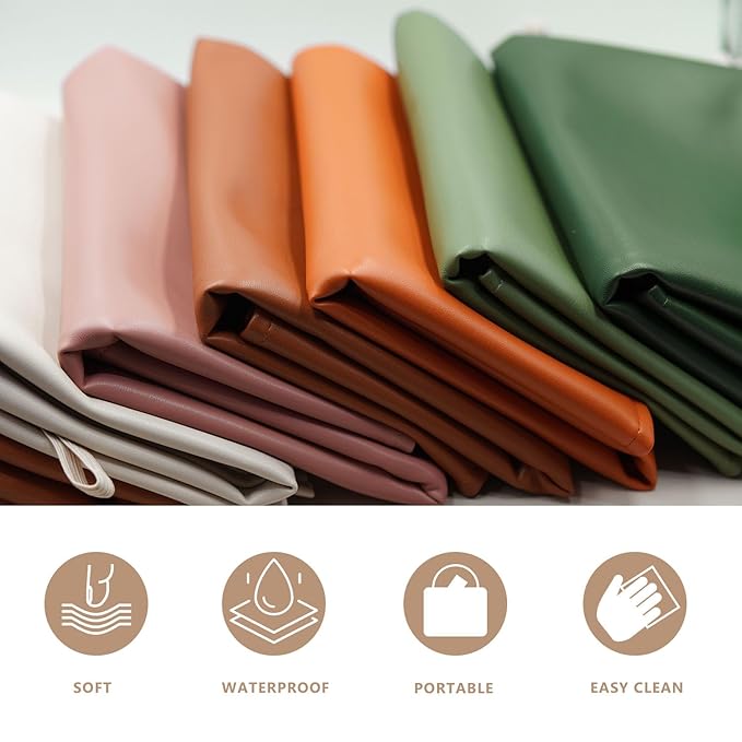 Orange Baby Diaper Changing Pad, Portable Baby Changing Mat for Travel or Home, Foldable Mat Fits Perfectly in Diaper Bag (67-02)