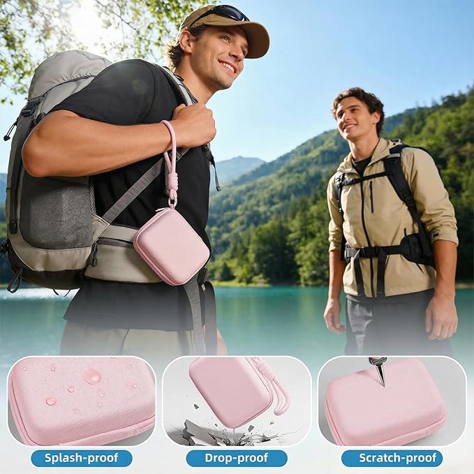 Digital Camera Case Compatible with CAMKORY Digital Point and Shoot/for KODAK PIXPRO FZ45/55 16MP Vlogging/for VAHOIALD FHD 1080P/for IWEUKJLO/for Nsoela, Holder for SD Card More (Pink)