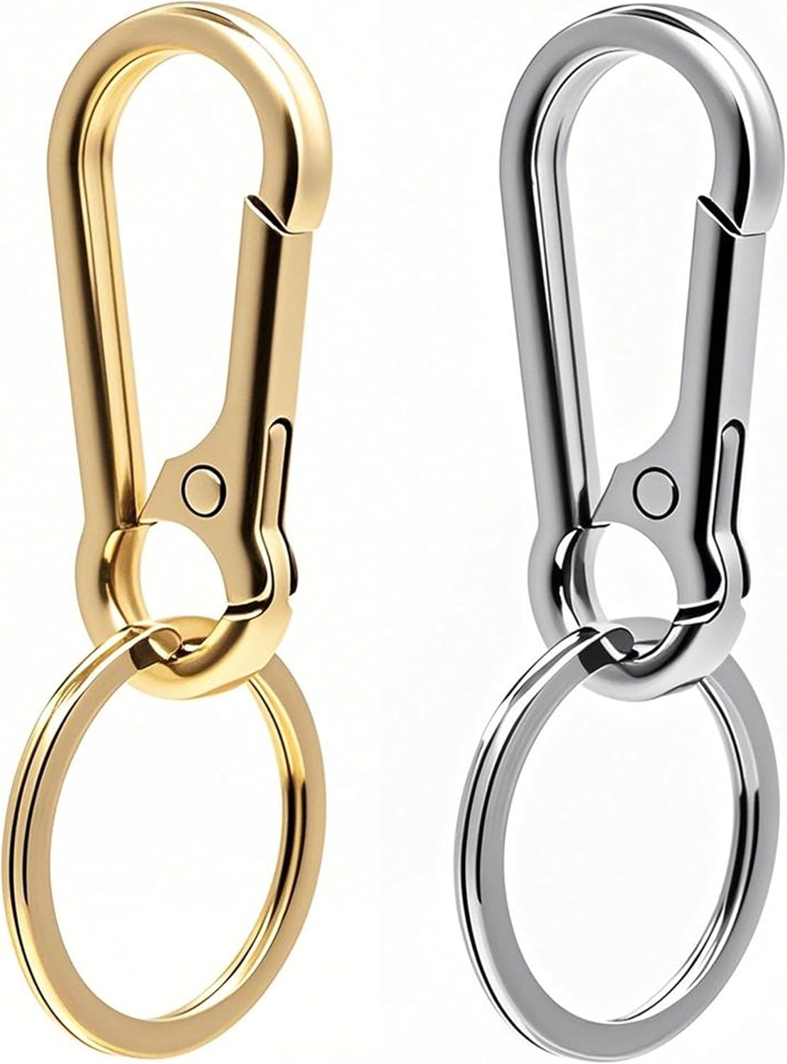 Keychain Keyring Set for Men Women Classic Metal Home Car Key Holder Organizer Portable Carabiner Clip Accessories 2PCS