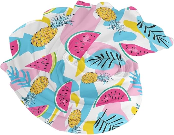 Soft Beach Towel 110x78 inch,Woven Microfiber Sand Free Beach Towel Lightweight Beach Bath Towel for Adult Teenagers, Quick Dry Pool Towel Decorative Size L, Watermelon Pineapple Print
