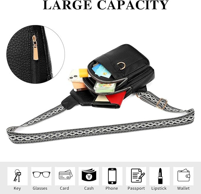 GAEKEAO Sling Bag for Women Crossbody Bags Fanny Pack Vegan Leather Chest Bag Travel Shoulder Belt Purse Backpack Gifts