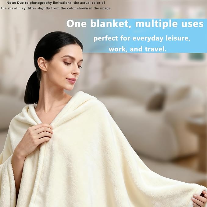 Ponchos for Women, Comfy Wearable Blanket, Gifts for People Who are Always Cold, Winter Shawl for Home, Office, Travel