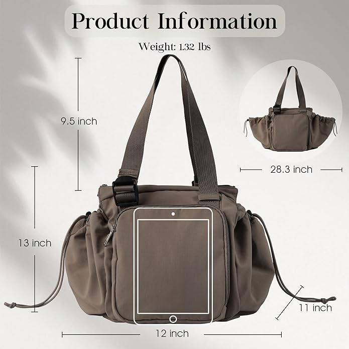 Everyday Bag Tote for Women, Spacious Diaper Bag with 16 Pockets, Durable Travel Bag, Sleek Work Shoulder Bag | 16 Pockets Org, Lay-Flat Design, 3-in-1 Versatility, Work & Travel Tote, Water-Resistant, Lightweight