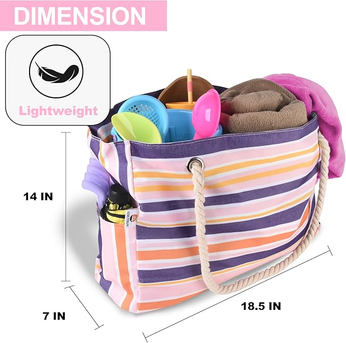 CaCTOUR Large Beach Bag Women,Beach Bags Waterproof Sandproof with Zipper Wet Pocket,Beach Tote Pool Bag for Swim Gym Travel