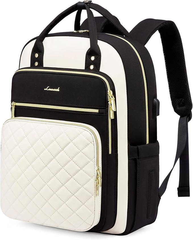 LOVEVOOK Laptop Backpack for Women, Fashion Travel Work Commuter Backpack Purse with USB Port, Lightweight Casual Daypacks, Nurse Teacher College Computer Bag, Fit 15.6" Laptop