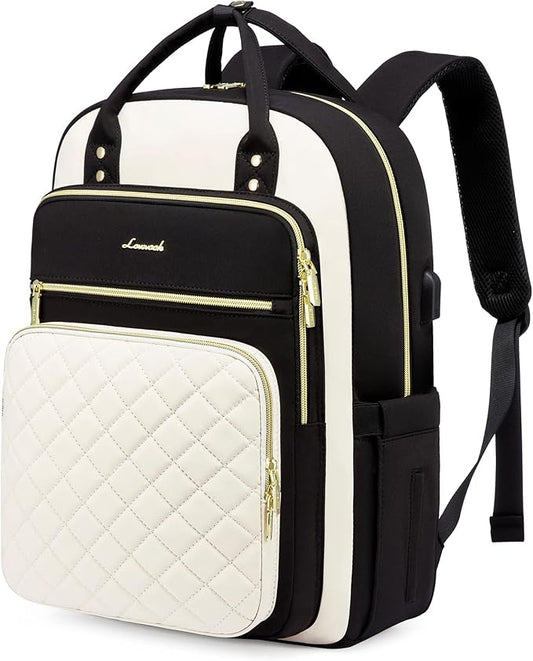 LOVEVOOK Laptop Backpack for Women, Fashion Travel Work Commuter Backpack Purse with USB Port, Lightweight Casual Daypacks, Nurse Teacher College Computer Bag, Fit 15.6" Laptop