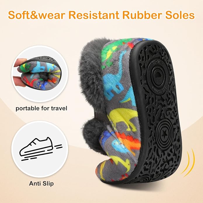 Centipede Demon Toddler Slippers for Boys Girls Slip on Kids Baby Toddlers House Shoes Lightweight Barefoot Furry Sock Shoes Indoor Outdoor Warm Walking Shoes
