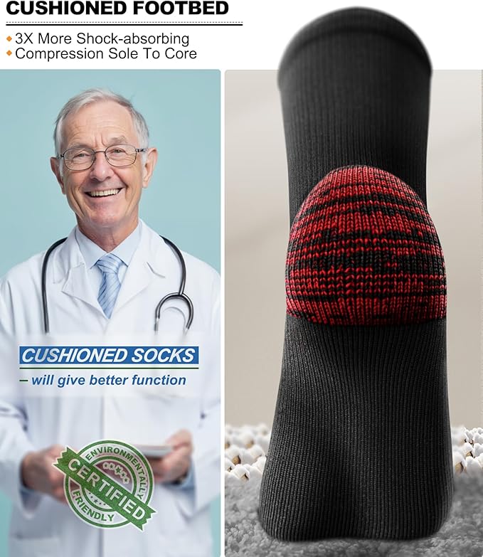 BULLIANT Compression Socks 3Pairs-15-20mmHg Circulation Support Men Women Hiking Sports Recovery-Upgraded Wicking Tech