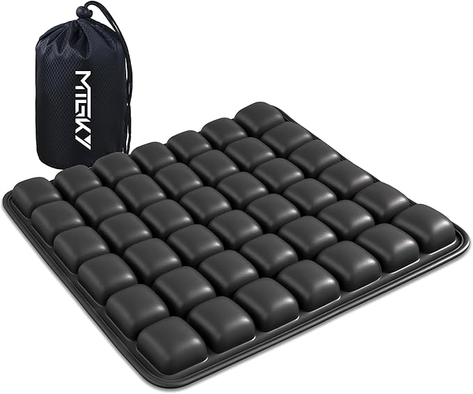 Upgrade Travel Seat Cushion for Airplane,Portable&Adjustable Air Seat Cushion,Coccyx Tailbone Pain Relief Chair Pad,Inflatable Cushion for Wheelchair, Travel,Driving,Office Work