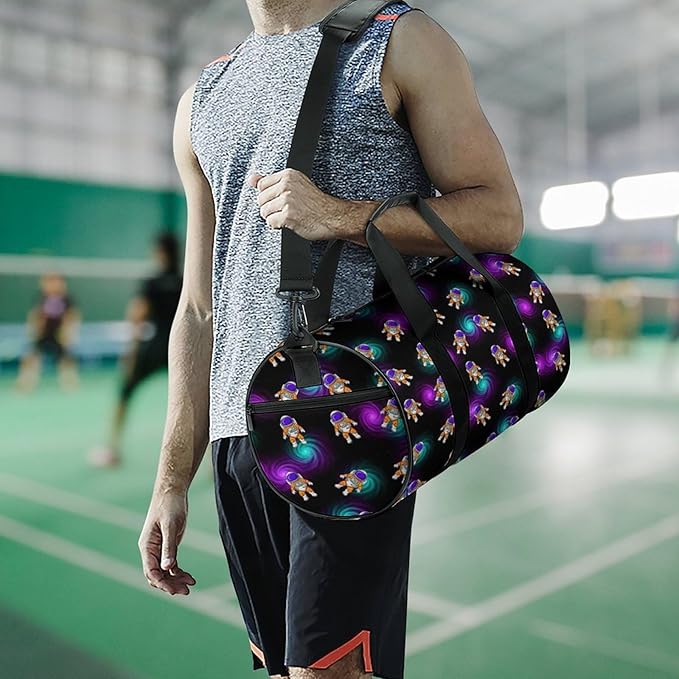 Large Capacity Carry On Weekender Overnight Bag Purple Galaxy Trippy Space Astronauts Beach Swim Bags Men Women Duffle Bag for Travel, Sports