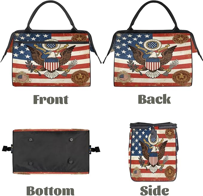 Travel Gym Carrying Bag - Great Seal Usa Flag Overnight Weekender Bag for Women Men Girls - Shoulder Large Capacity Tote Bag for Travel, Yoga, School,Mommy Hospital Bag for Labor and Delivery