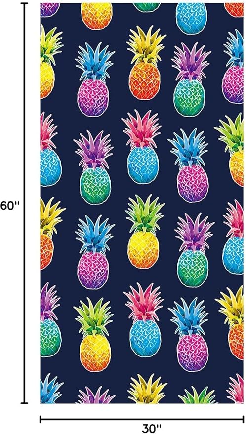 LIVILAN Pineapple Beach Towel, 30" x 60", Soft Microfiber for Kids, Girls, Women, Quick Dry, Sand Free, Thin, Lightweight, Perfect for Pool, Swim, Shower, Bath, Navy Pineapple Gifts