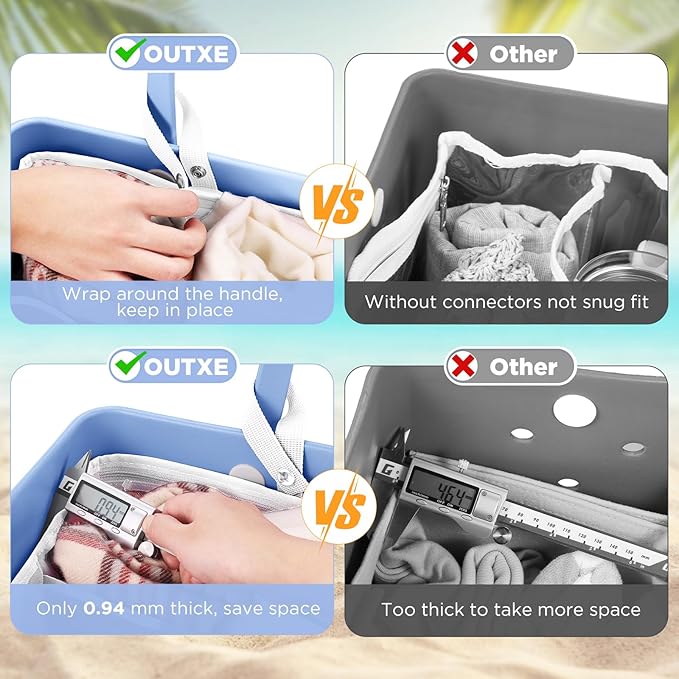 OUTXE Beach Bag Organizer Compatible with Baby Bogg Bag Accessories Inserts, Lightweight Mesh Insert Divider Pouch for Small Bogg Bags, Beach Tote Bags Insert for Organizing