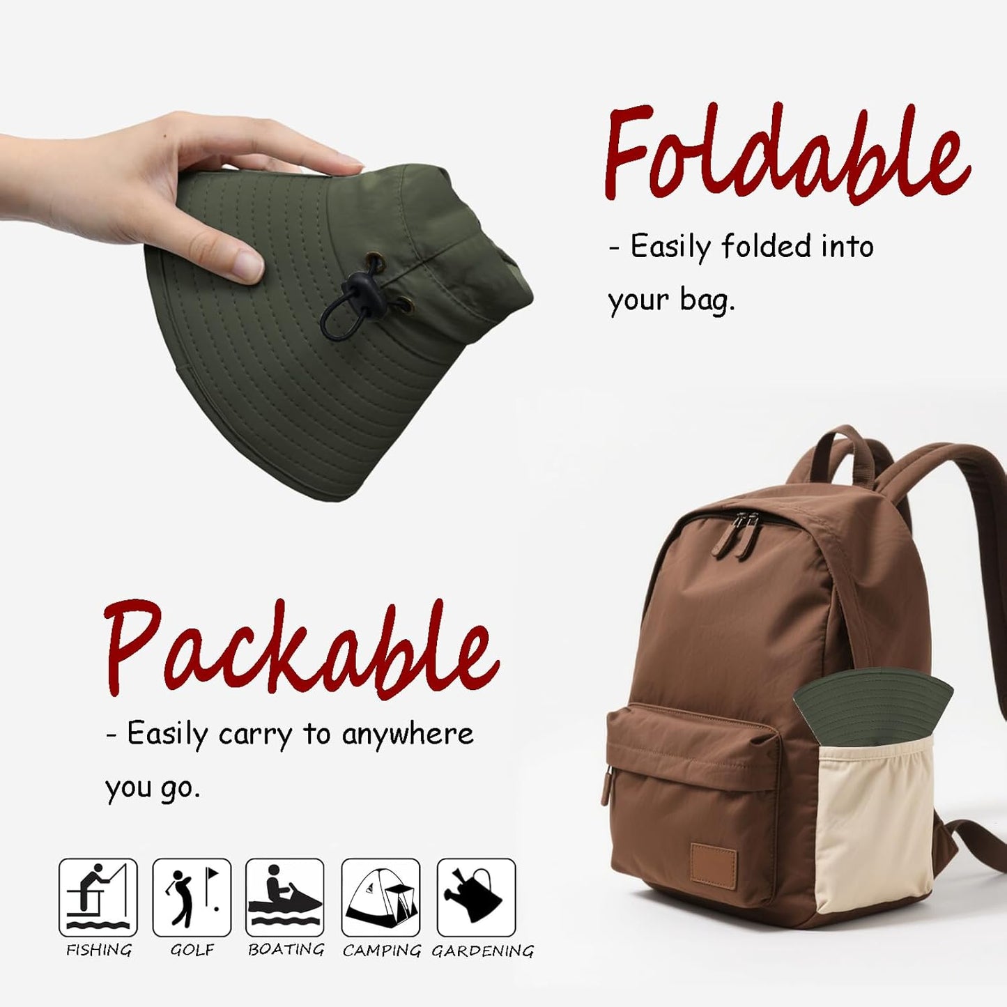 ZOORON Sun Hat for Men Women Fishing Hat with Neck Flap Wide Brim Bucket Hat UV Protection for Beach Camping Hiking