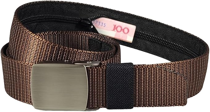Money Waist Belt, Hidden Travel Pouch, Security Wallet with Blocking, Adjustable Strap for Documents Currency Tickets, Travel Gear, Anti Theft Belt for International Trips