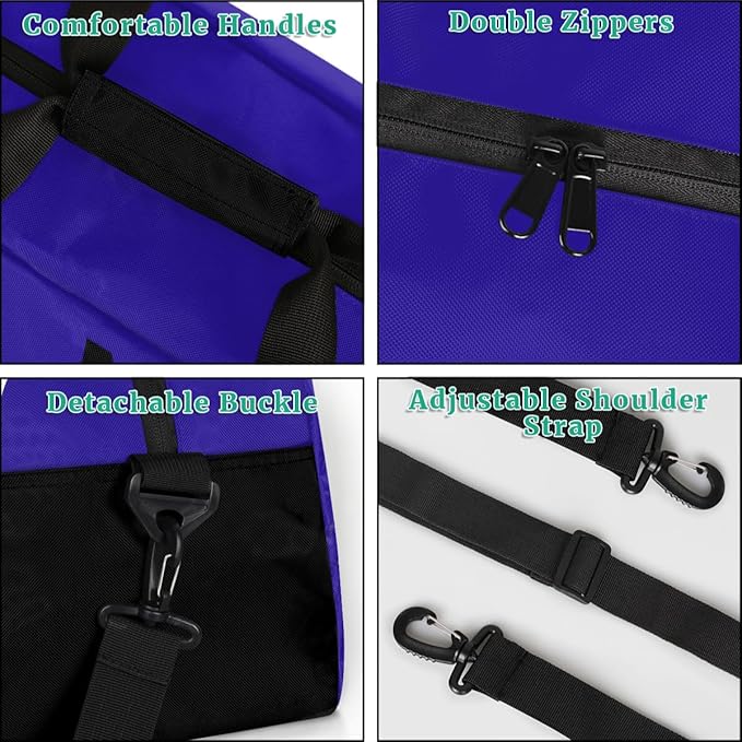 Personalize-Kids-Sports-Duffel-Bags With Custom Name Text Carry-On Overnight Travel Gym Lightweight Dance Pattern Sports Bags For Girls Boys Kids,Blue 4