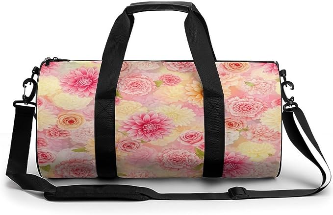 Durable Travel Gym Sports Bag Petal Roses Blush Pink Workout Lightweight Foldable Overnight Bag Training Workout Bags