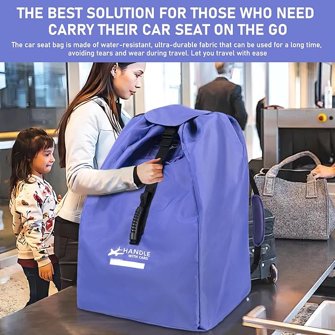 Car Seat Travel Bag for Airplane - Fits Infant Car Seats, Convertible Car Seats, Booster Seats, Car Seat Bases - for Worry-Saving, Effortless and Safe Travel
