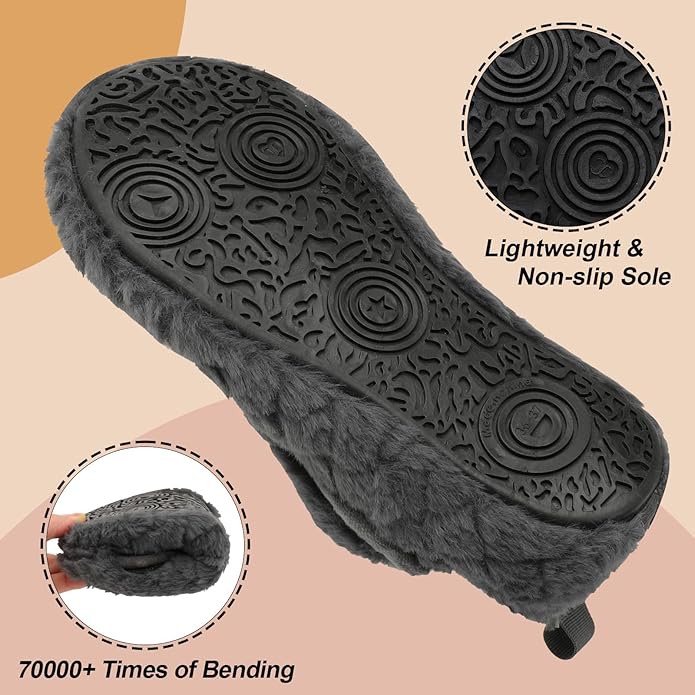 BARERUN Slippers for Women Men Wide House Diabetic Shoes for Women Men Warm Arthritis Edema Swollen Neuropathy Socks Slip on Adjustable Fuzzy Comfy Soft Womens Mens Bedroom Sliipers